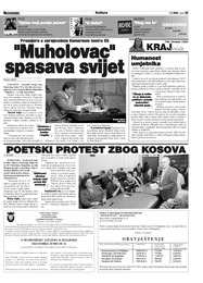POETSKI PROTEST ZBOG KOSOVA
