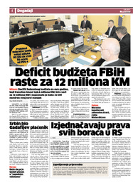 Deficit budžeta FBiH raste za 12 miliona KM