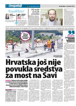  Hrvatska još nije povukla sredstva za most na Savi