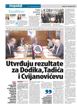 Utvrđuju rezultate za Dodika, Tadića i Cvijanovićevu 