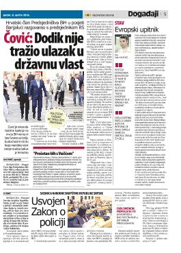 Čović: Dodik nije tražio ulazak u državnu vlast 