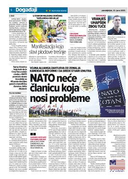NATO neće članicu koja nosi probleme 