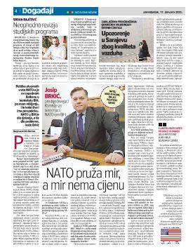 NATO pruža mir, a mir nema cijenu 