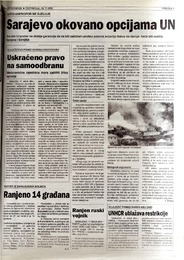 Sarajevo okovano opcijama UN