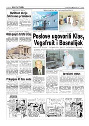 Poslove ugovorili Klas, Vegafruit i Bosnalijek