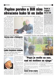 Papine poruke u BiH nisu shvaćene kako bi on želio