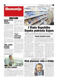 Slab plasman robe u Srbiju