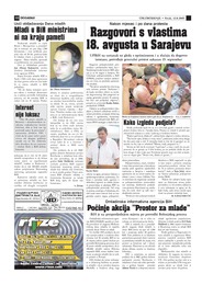 Razgovori s vlastima 18. avgusta u Sarajevu