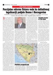 Parcijalne reforme Ustava vode ka definitivnoj legalizaciji podjele Bosne i Hercegovine