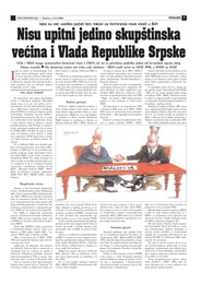 Nisu upitni jedino skupštinska većina i Vlada Republike Srpske
