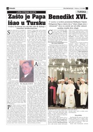 Benedikt XVI. šokirao Tursku
