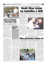 Sveti Otac brine za katolike u BiH