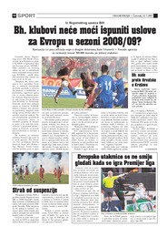 Bh. klubovi neće moći ispuniti uslove za Evropu u sezoni 2008/09?