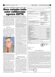 Nova carinska tarifa uslov ratifikovanja ugovora CEFTA