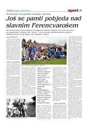 Još se pamti pobjeda nad slavnim Ferencvarošem
