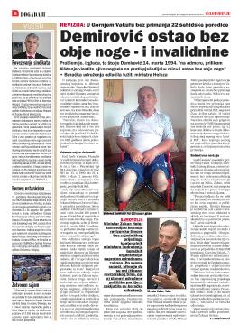 Demirović ostao bez obje noge i invalidnine 