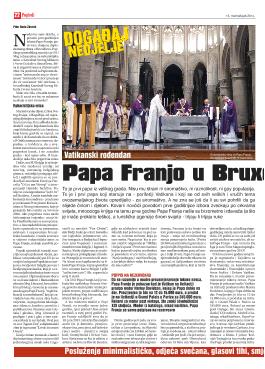 Papa Franjo u Bruxellesu i šire, godina prva