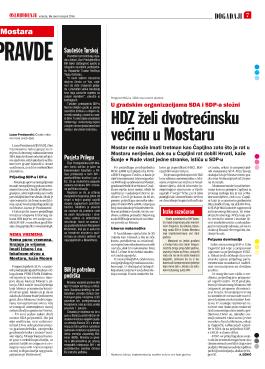 HDZ želi dvotrećinsku većinu u Mostaru 