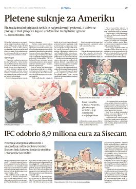 IFC odobrio 8,9 miliona eura za Sisecam 