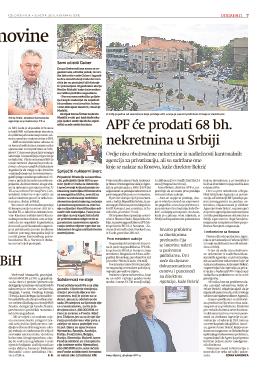 APF će prodati 68 bh. nekretnina u Srbiji 