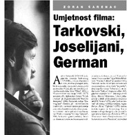 Umjetnost filma: Tarkovski, Joselijani, German