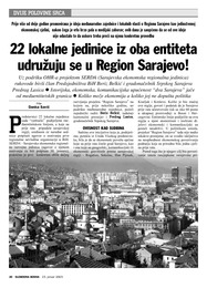 22 lokalne jedinice iz oba entiteta udružuju se u Region Sarajevo