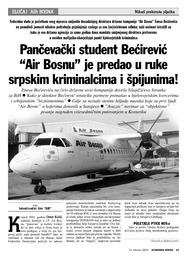 Pančevački student Bećirević  “Air Bosnu” je predao u ruke  srpskim kriminalcima i špijunima