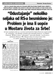 Odustajanje” nekoliko  seljaka od RS-a besmisleno je: Problem je ima li uopće  u Mostaru života za Srbe!