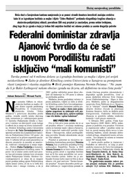 Federalni doministar zdravlja Ajanović tvrdio da će se u novom Porodilištu rađati isključivo “mali komunisti”