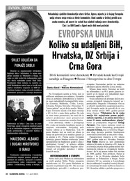 EVROPSKA UNIJA  Koliko su udaljeni BiH, Hrvatska, DZ Srbija i Crna Gora