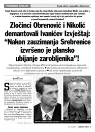 Zločinci Obrenović i Nikolić  demantovali Ivanićev Izvještaj:  “Nakon zauzimanja Srebrenice izvršeno je plansko  ubijanje zarobljenika”
