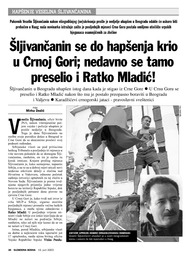 Šljivančanin se do hapšenja krio u Crnoj Gori; nedavno se tamo preselio i Ratko Mladić