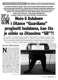 Hoće li Ashdown  i čitaoce “Guardiana”  proglasiti budalama, kao što  je učinio sa čitaocima SB”