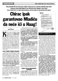 Chirac ipak  garantovao Mladiću  da neće ići u Haag
