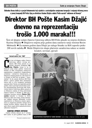 Direktor BH Pošte Kasim Džajić dnevno na reprezentaciju  trošio 1.000 maraka