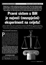 Pravni sistem u BiH  je najveći (neuspješni)  eksperiment na svijetu