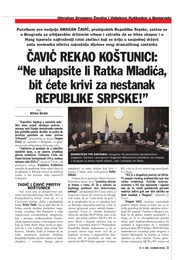 ČAVIĆ REKAO KOŠTUNICI: "Ne uhapsite li Ratka Mladića, bit ćete krivi za nestanak REPUBLIKE SRPSKE!"