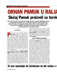 ORHAN PAMUK U RALJAMA NACIONALIZMA Slučaj Pamuk proizveli su turski sekularistički nacionalisti