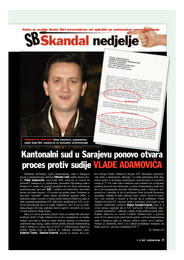 Kantonalni sud u Sarajevu ponovo otvara proces protiv sudije VLADE ADAMOVIĆA
