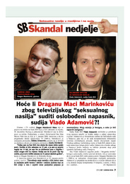 Hoće li Draganu Maci Marinkoviću zbog televizijskog “seksualnog nasilja” suditi oslobođeni napasnik, sudija Vlado Adamović?!