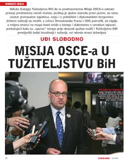 UĐI SLOBODNO MISIJA OSCE-a U TUŽITELJSTVU BiH  